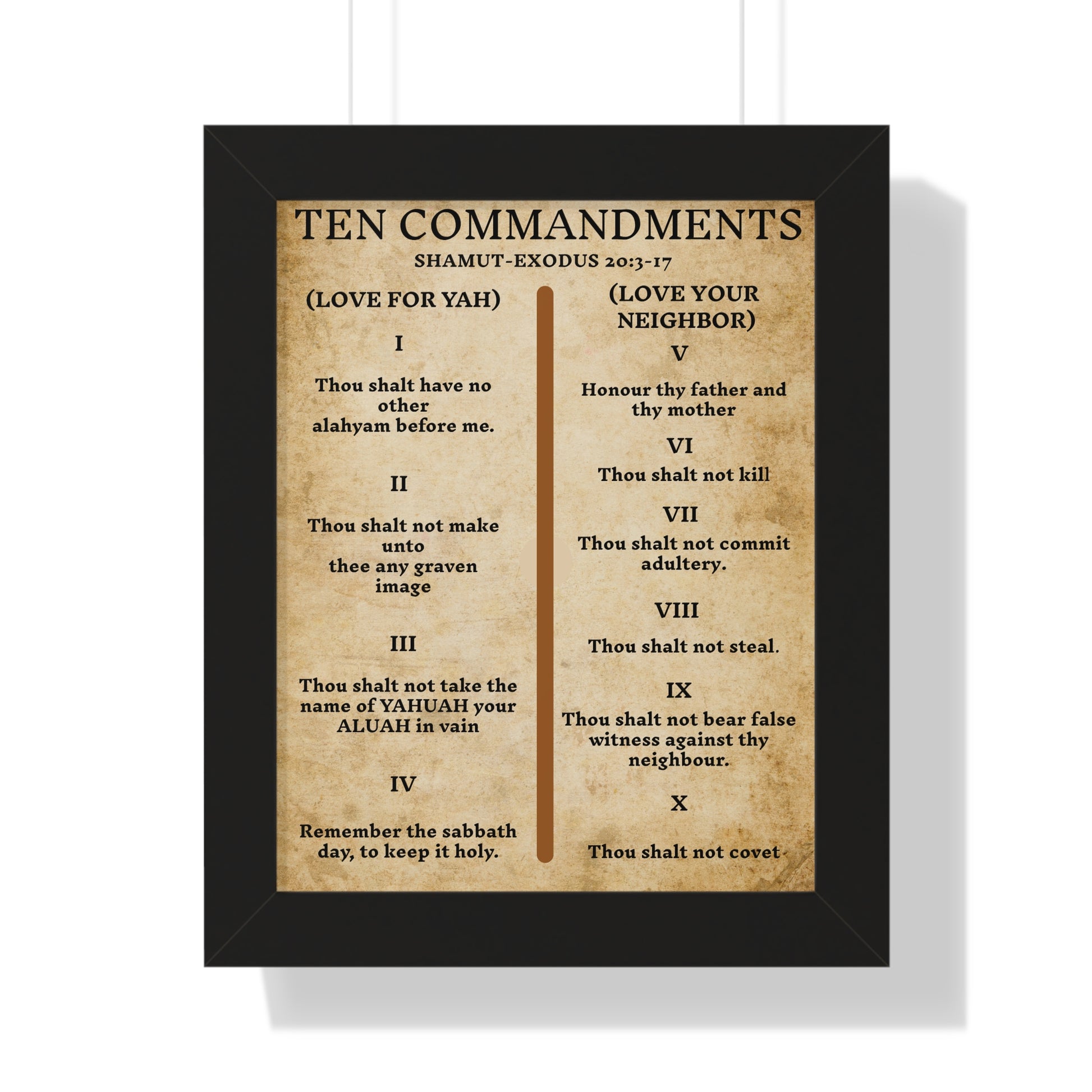 YAHUAH’S Ten Commandments Scripture Poster Wall Decor