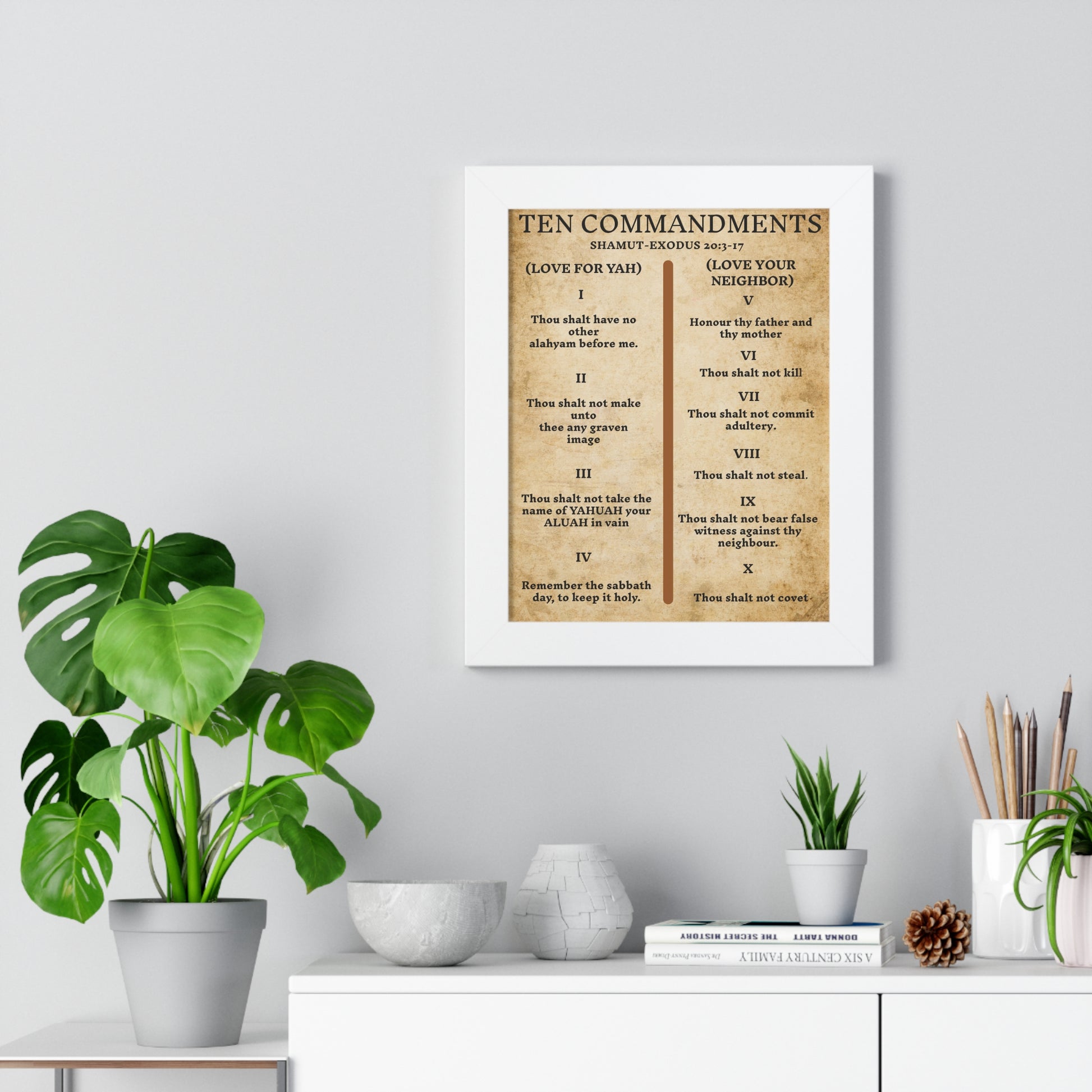 YAHUAH’S Ten Commandments Scripture Poster Wall Decor