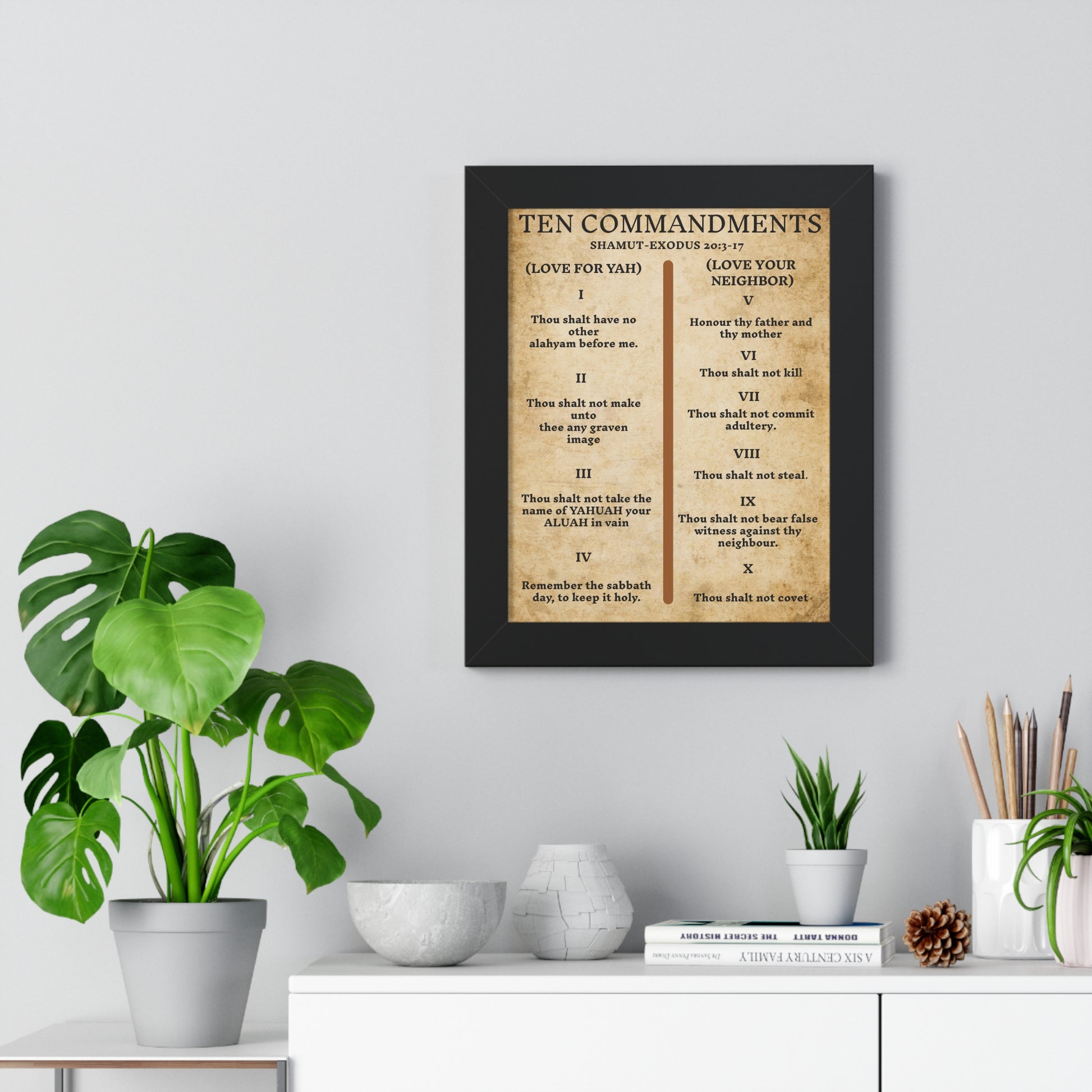 YAHUAH’S Ten Commandments Scripture Poster Wall Decor